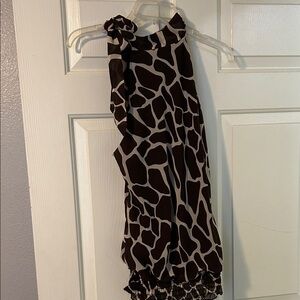 Heart Soul Brown and White Halter Top